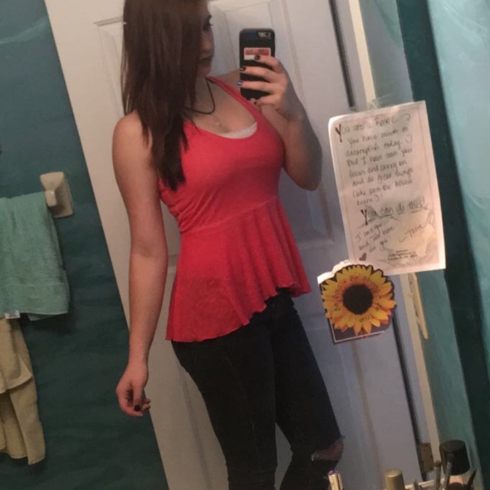 Coral/Pink Flowy Tank Top